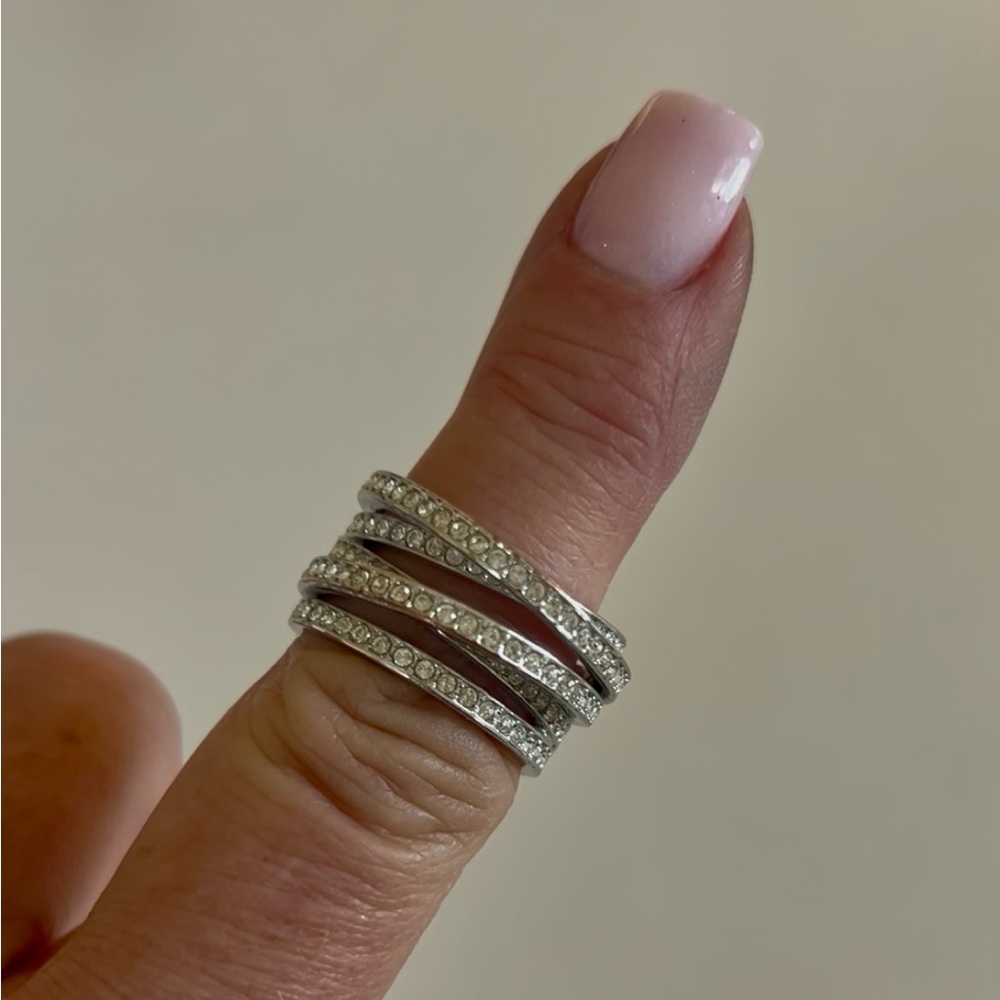 SWAROVSKI Silver Multi-Band Crystal Ring